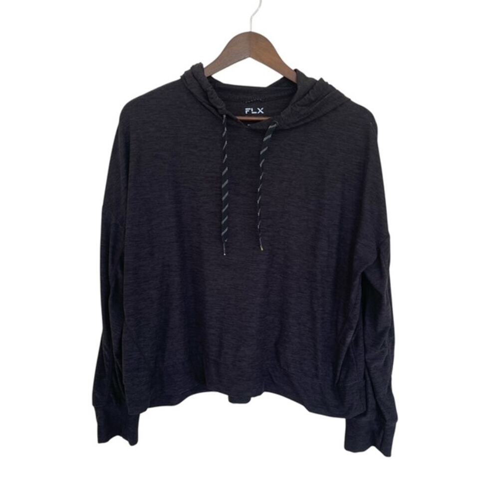 FLX Dark Gray Travel Leisure Crop Hoodie - XL